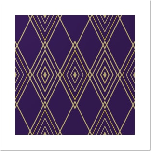 Art Deco Gold & Deep Violet Posters and Art